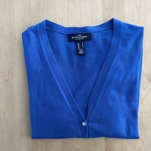 LAND’S END The Outfitters Cardigan Sweater. Blue. Size Petite Medium NWOT